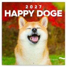 NOTIQUE Poznámkový kalendář Happy Doge 2027, 30 x 30 cm NOTIQUE Poznámkový kalendář Happy Doge 2027, 30 x 30 cm