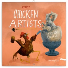 NOTIQUE Poznámkový kalendář Chicken Artists 2027, 30 x 30 cm NOTIQUE Poznámkový kalendář Chicken Artists 2027, 30 x 30 cm