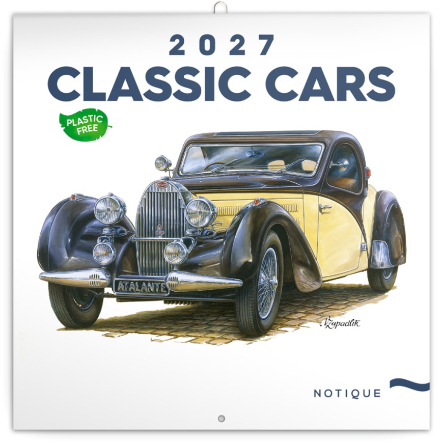 NOTIQUE Poznámkový kalendář Classic Cars – Václav Zapadlík 2027, PLASTIC FREE, 30 x 30 cm NOTIQUE Poznámkový kalendář Classic Cars – Václav Zapadlík 2027, PLASTIC FREE, 30 x 30 cm