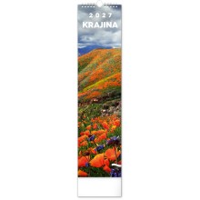 NOTIQUE Nástěnný kalendář Krajina 2027, 12 x 48 cm NOTIQUE Nástěnný kalendář Krajina 2027, 12 x 48 cm