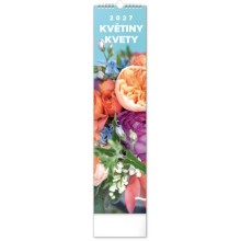 NOTIQUE Nástěnný kalendář Květiny – Kvety 2027, 12 x 48 cm NOTIQUE Nástěnný kalendář Květiny – Kvety 2027, 12 x 48 cm
