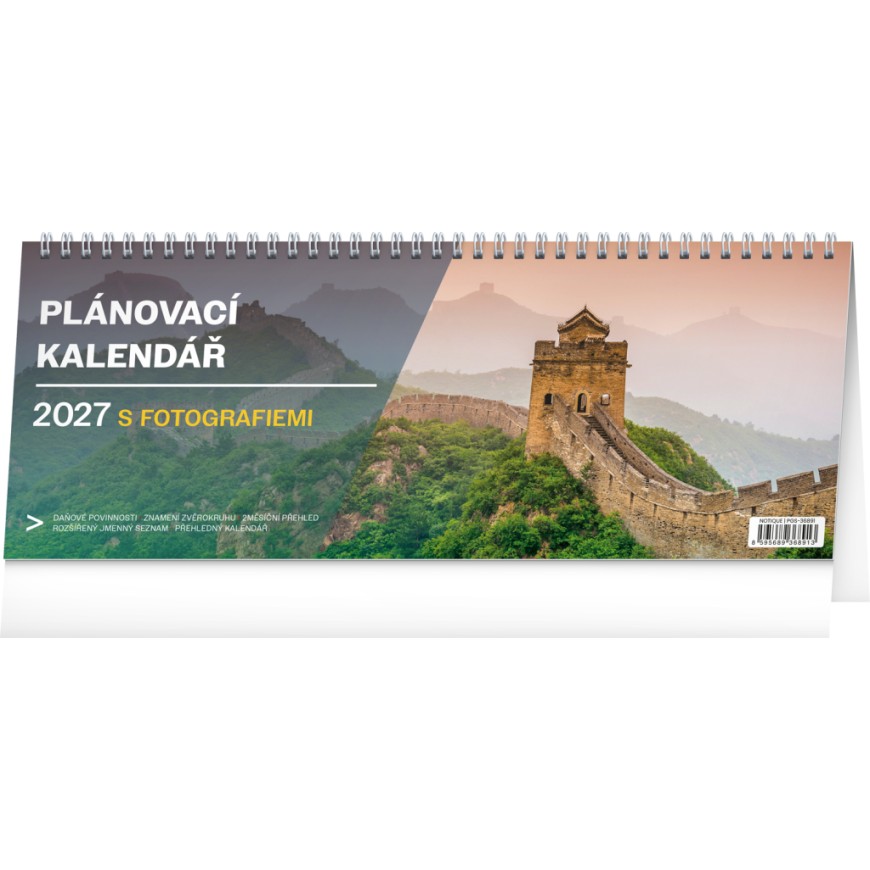 NOTIQUE Stolní kalendář Plánovací s fotografiemi 2027, 33 x 12,5 cm