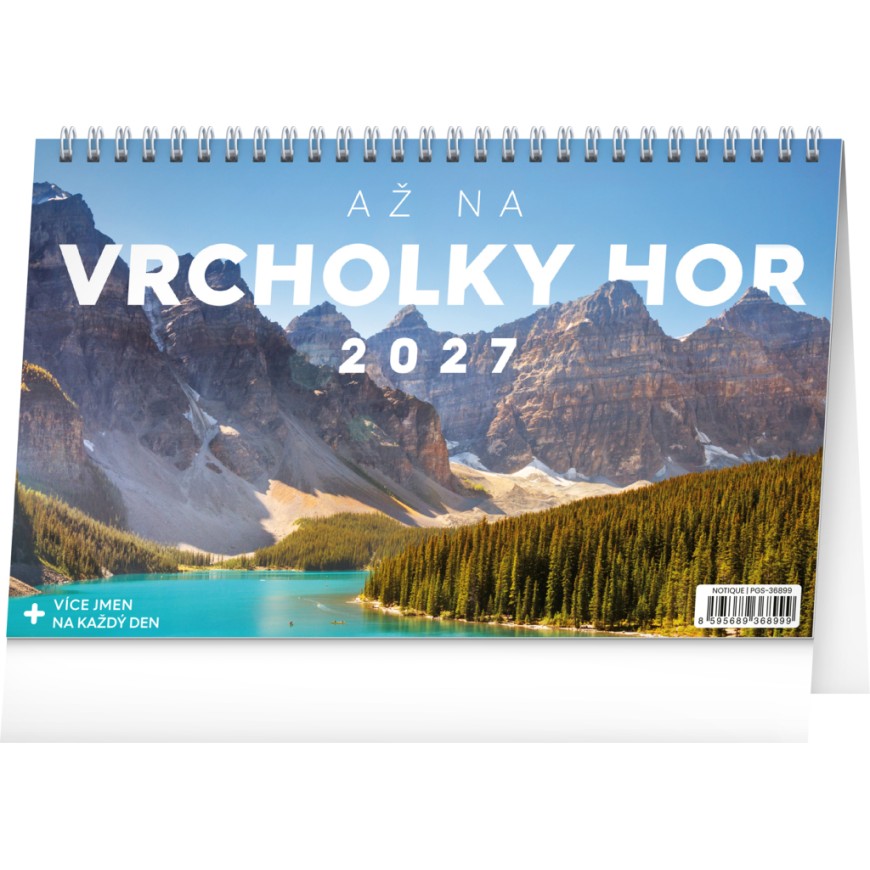 NOTIQUE Stolní kalendář Až na vrcholky hor 2027, 23,1 x 14,5 cm