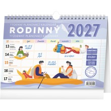 NOTIQUE Týdenní rodinný plánovací kalendář s háčkem 2027, 30 x 21 cm