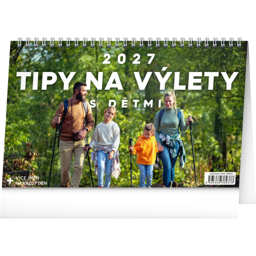NOTIQUE Stolní kalendář Tipy na výlety s dětmi 2027, 23,1 x 14,5 cm
