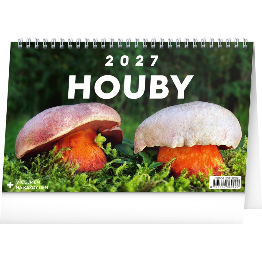 NOTIQUE Stolní kalendář Houby 2027, 23,1 x 14,5 cm