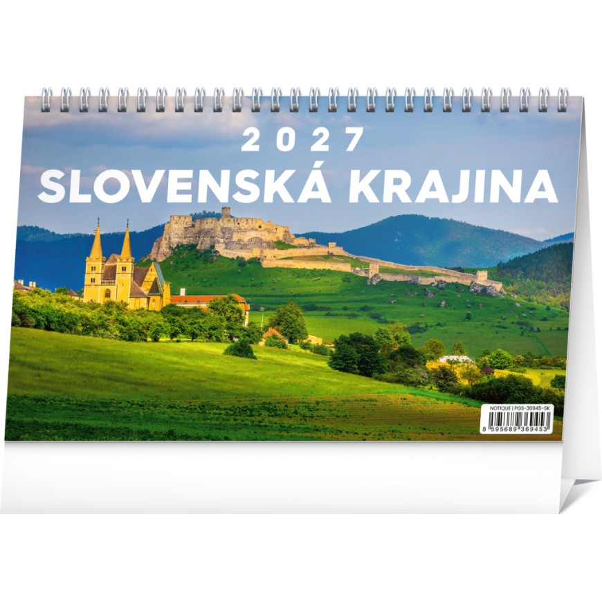 NOTIQUE Stolový kalendár Slovenská krajina 2027, 23,1 x 14,5 cm