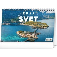 NOTIQUE Stolový kalendár Svet 2027, 23,1 x 14,5 cm NOTIQUE Stolový kalendár Svet 2027, 23,1 x 14,5 cm