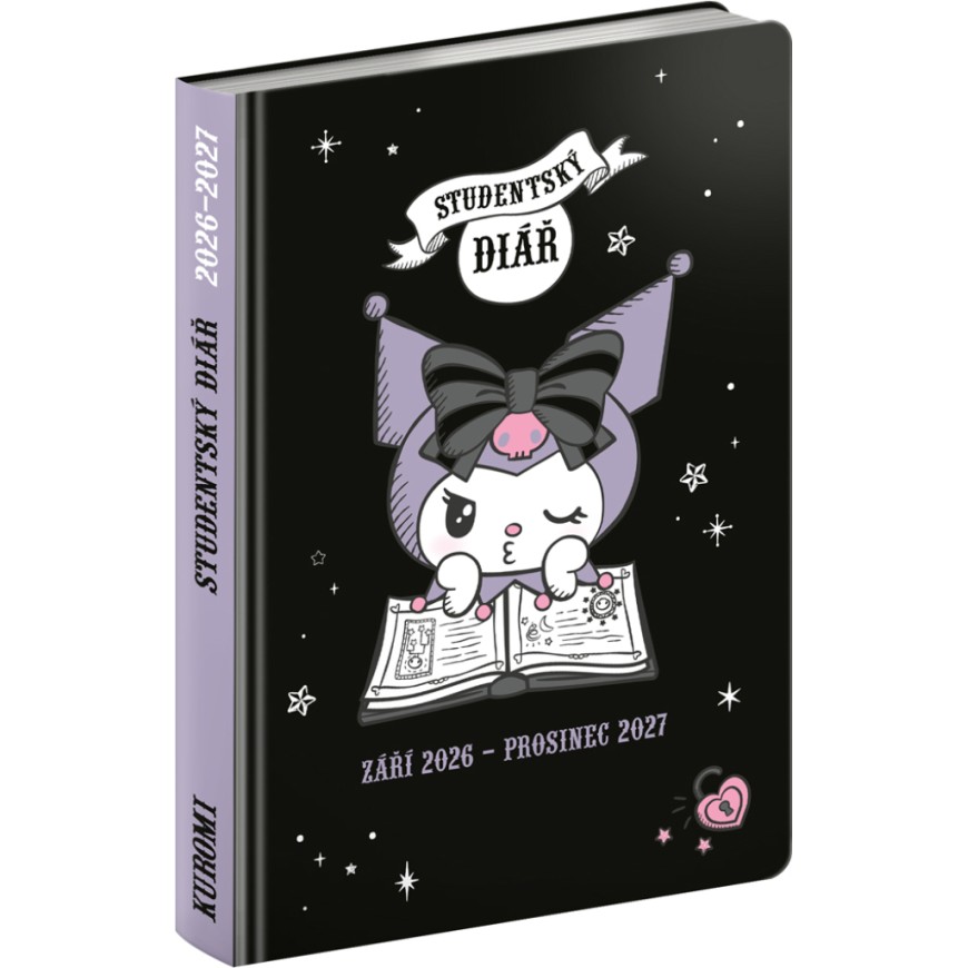 NOTIQUE Studentský diář Kuromi (září 2026 – prosinec 2027), 9,8 x 14,5 cm NOTIQUE Studentský diář Kuromi (září 2026 – prosinec 2027), 9,8 x 14,5 cm