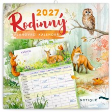 NOTIQUE Rodinný plánovací kalendář Zvířátka 2027, 30 x 30 cm NOTIQUE Rodinný plánovací kalendář Zvířátka 2027, 30 x 30 cm