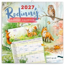 NOTIQUE Rodinný plánovací kalendár Zvieratká 2027, 30 x 30 cm NOTIQUE Rodinný plánovací kalendár Zvieratká 2027, 30 x 30 cm
