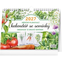 NOTIQUE Měsíční plánovací kalendář se semínky 2027, 30 x 21 cm NOTIQUE Měsíční plánovací kalendář se semínky 2027, 30 x 21 cm