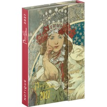 NOTIQUE Týdenní magnetický diář Alfons Mucha 2027, 11 x 16 cm