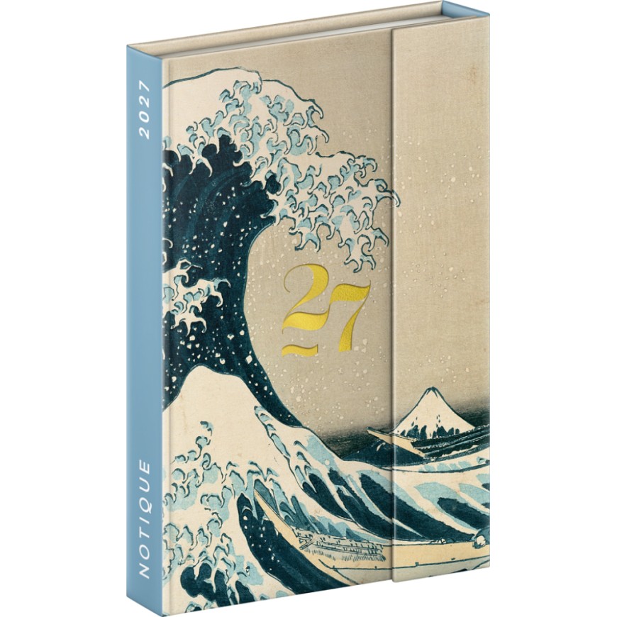 NOTIQUE Týdenní magnetický diář Katsushika Hokusai 2027, 11 x 16 cm