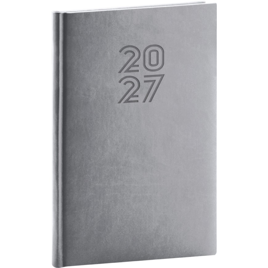 NOTIQUE Týdenní diář Aprint 2027, šedý, 15 x 21 cm