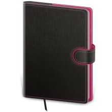 Linkovaný zápisník Flip L antracit/magenta