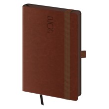 Kapesní diář A6 Memory tmavě hnědý s gumičkou Kapesní diář A6 Memory tmavě hnědý s gumičkou