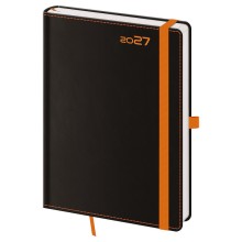 Denní diář A5 Black Orange s poutkem