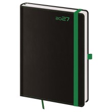 Týdenní diář A5 Black Green s poutkem