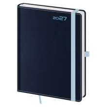 Týdenní diář B6 Double Blue s poutkem