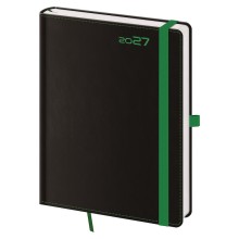 Týdenní diář B6 Black Green s poutkem