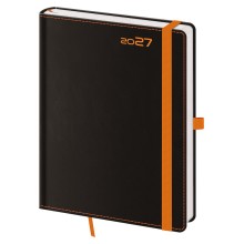 Týdenní diář B6 Black Orange s poutkem