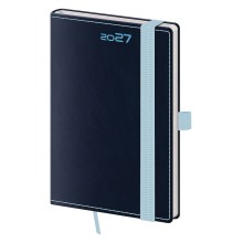 Kapesní diář A6 Double Blue s poutkem Kapesní diář A6 Double Blue s poutkem