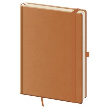 Tečkovaný zápisník Print Plus L Naturla brown (čtverečkovaný)