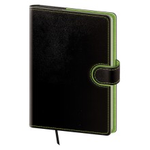 Kapesní diář A6 Flip černo/zelený Kapesní diář A6 Flip černo/zelený